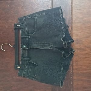 American Eagle Black Cutoff Shorts with Lace Trim - Size 12
